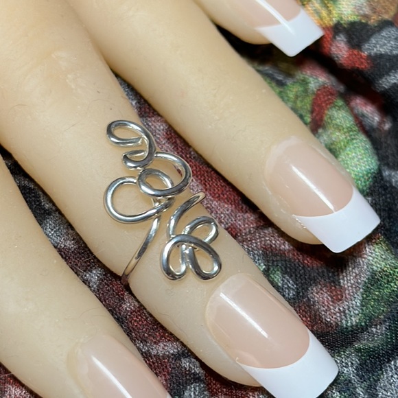 Sterling Silver Toe Ring- Adjustable Unique Toe Ring-Midi/Knuckle Ring- FS#34 - Picture 10 of 12